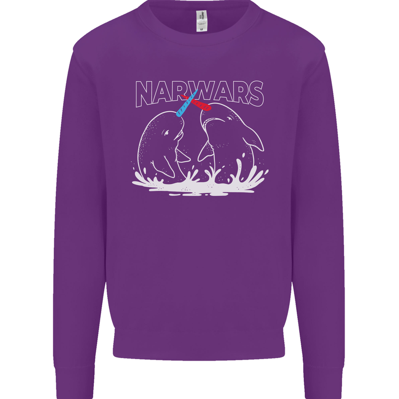 Narwars Narwhal Parody Whale Mens Sweatshirt Jumper Purple