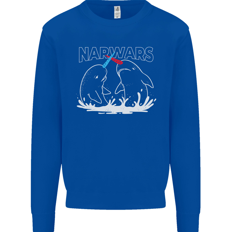 Narwars Narwhal Parody Whale Mens Sweatshirt Jumper Royal Blue