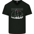 Narwars Narwhal Parody Whale Mens V-Neck Cotton T-Shirt Black