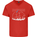 Narwars Narwhal Parody Whale Mens V-Neck Cotton T-Shirt Red