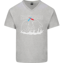 Narwars Narwhal Parody Whale Mens V-Neck Cotton T-Shirt Sports Grey