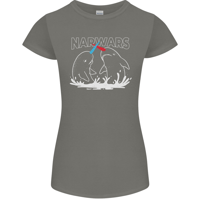 Narwars Narwhal Parody Whale Womens Petite Cut T-Shirt Charcoal