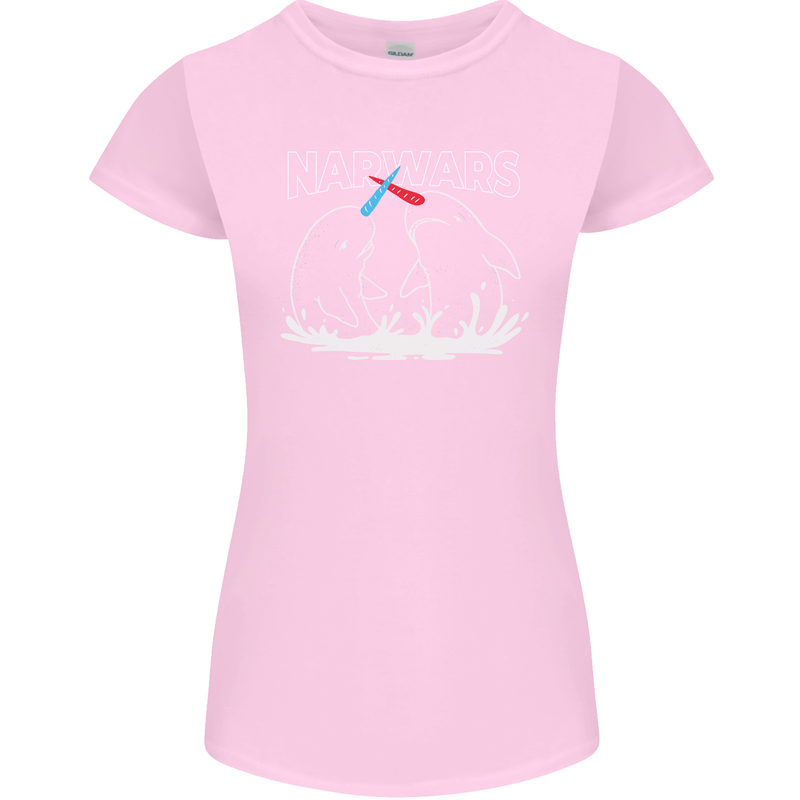 Narwars Narwhal Parody Whale Womens Petite Cut T-Shirt Light Pink