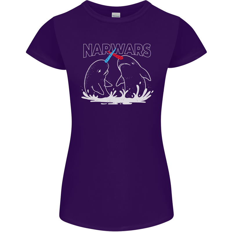 Narwars Narwhal Parody Whale Womens Petite Cut T-Shirt Purple