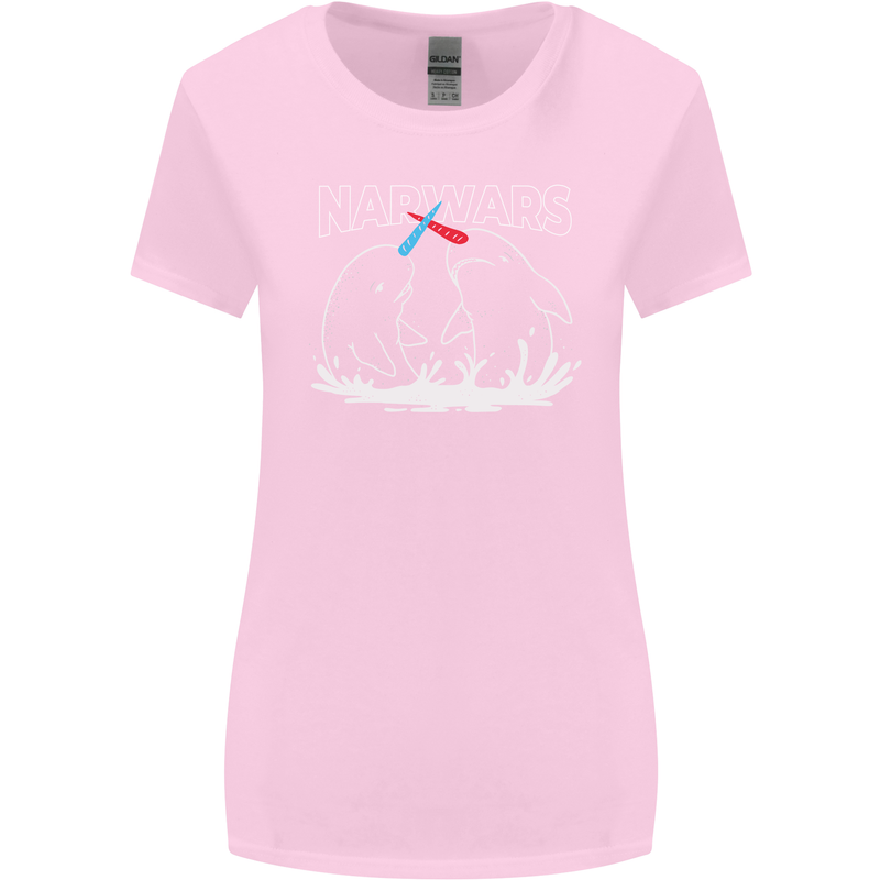 Narwars Narwhal Parody Whale Womens Wider Cut T-Shirt Light Pink