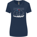 Narwars Narwhal Parody Whale Womens Wider Cut T-Shirt Navy Blue