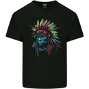 Native American Demon Indian Biker Kids T-Shirt Childrens Black