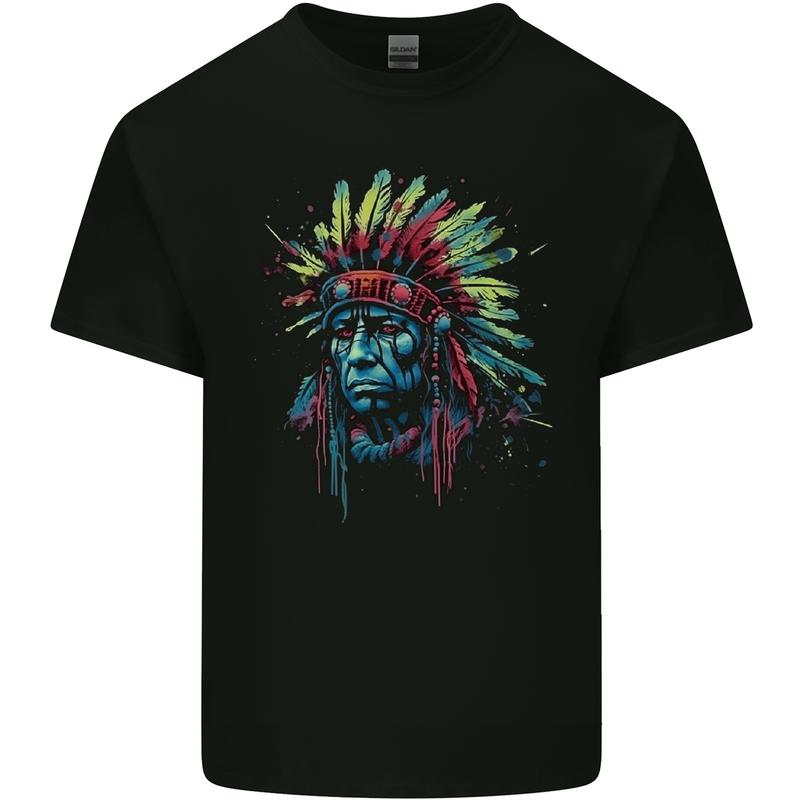 Native American Demon Indian Biker Kids T-Shirt Childrens Black