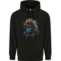 Native American Demon Indian Biker Mens 80% Cotton Hoodie Black