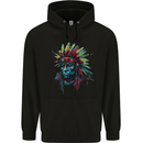 Native American Demon Indian Biker Mens 80% Cotton Hoodie Black