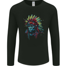 Native American Demon Indian Biker Mens Long Sleeve T-Shirt Black