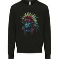 Native American Demon Indian Biker Mens Sweatshirt Jumper Black
