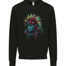Native American Demon Indian Biker Mens Sweatshirt Jumper Black
