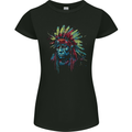 Native American Demon Indian Biker Womens Petite Cut T-Shirt Black