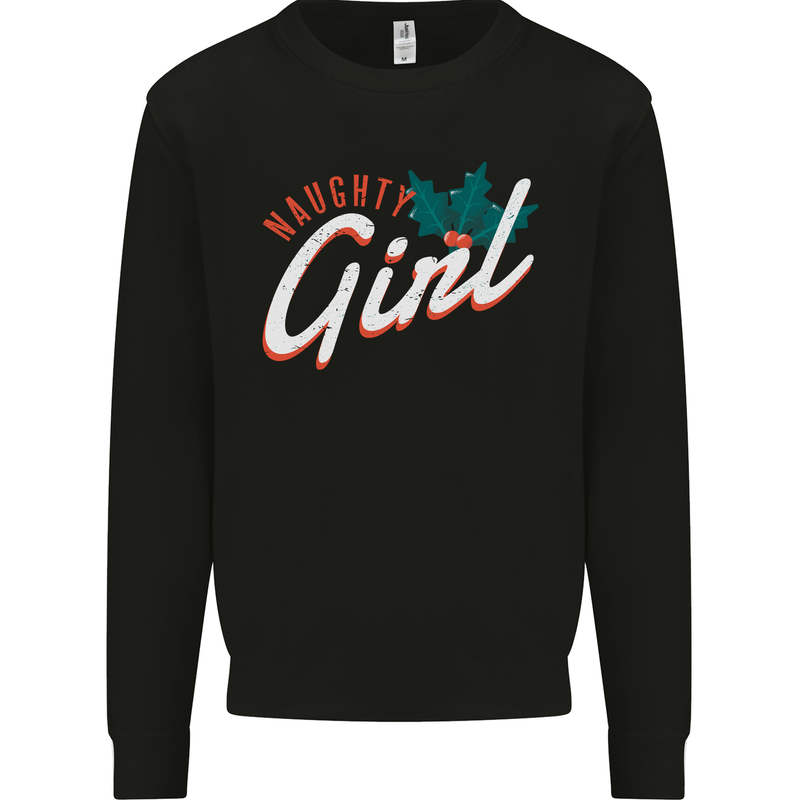 Naughty Girl Funny Christmas Xmas Mens Sweatshirt Jumper Black