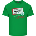 Naughty Nice Funny Christmas Santa Claus Kids T-Shirt Childrens Irish Green