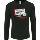 Naughty Nice Funny Christmas Santa Claus Mens Long Sleeve T-Shirt Black