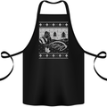 Naughty Santa Peeing in the Snow Christmas Cotton Apron 100% Organic Black