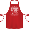 Naughty Santa Peeing in the Snow Christmas Cotton Apron 100% Organic Red