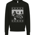Naughty Santa Peeing in the Snow Christmas Kids Sweatshirt Jumper Black