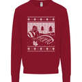 Naughty Santa Peeing in the Snow Christmas Kids Sweatshirt Jumper Red
