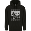 Naughty Santa Peeing in the Snow Christmas Mens 80% Cotton Hoodie Black