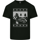 Naughty Santa Peeing in the Snow Christmas Mens Cotton T-Shirt Tee Top Black