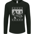 Naughty Santa Peeing in the Snow Christmas Mens Long Sleeve T-Shirt Black