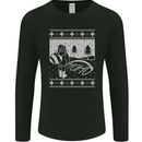 Naughty Santa Peeing in the Snow Christmas Mens Long Sleeve T-Shirt Black