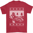 Naughty Santa Peeing in the Snow Christmas Mens T-Shirt 100% Cotton Red