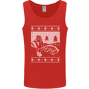 Naughty Santa Peeing in the Snow Christmas Mens Vest Tank Top Red