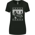 Naughty Santa Peeing in the Snow Christmas Womens Wider Cut T-Shirt Black