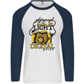 Photography Drawing With Light Photographer Mens L/S Baseball T-Shirt White/Navy Blue