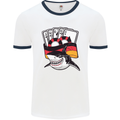 German Poker Shark Mens Ringer T-Shirt White/Navy Blue