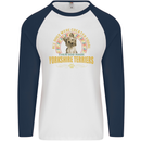 A Yorkshire Terrier Dog Mens L/S Baseball T-Shirt White/Navy Blue