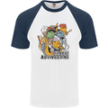 Dungeons & Lizards Role Play Games RPG Mens S/S Baseball T-Shirt White/Navy Blue