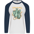 Types of Owls Species Mens L/S Baseball T-Shirt White/Navy Blue