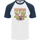Trippy Easter Magic Mushrooms LSD Mens S/S Baseball T-Shirt White/Navy Blue