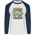 Fishing Legend Funny Fisherman Mens L/S Baseball T-Shirt White/Navy Blue