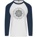 Truth is Guided By a Morale Compass Mens L/S Baseball T-Shirt White/Navy Blue