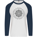 Truth is Guided By a Morale Compass Mens L/S Baseball T-Shirt White/Navy Blue