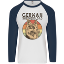 A German Shepherd Dog Dad Mens L/S Baseball T-Shirt White/Navy Blue