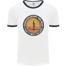 Paddleboarding & Beer Funny Paddleboard Mens Ringer T-Shirt White/Navy Blue