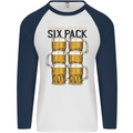 Check Out My Alcohol Six Pack Funny Beer Mens L/S Baseball T-Shirt White/Navy Blue