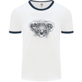 A Koala Bear Head Mens Ringer T-Shirt White/Navy Blue