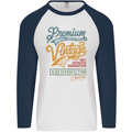 Aged to Perfection 15th Birthday 2008 Mens L/S Baseball T-Shirt White/Navy Blue