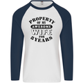 8th Wedding Anniversary 8 Year Funny Wife Mens L/S Baseball T-Shirt White/Navy Blue