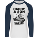 Daddy & Son Best Friends Father's Day Mens L/S Baseball T-Shirt White/Navy Blue