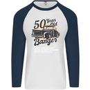 50 Year Old Banger Birthday 50th Year Old Mens L/S Baseball T-Shirt White/Navy Blue