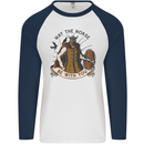May the Norse Be With You Funny Viking Mens L/S Baseball T-Shirt White/Navy Blue